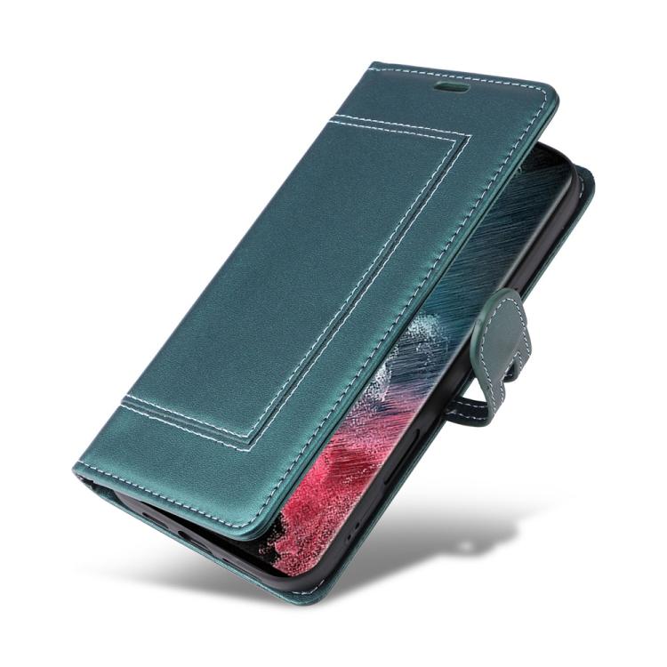 For Samsung Galaxy S22 Ultra 5G Stitched Magnetic Buckle Leather Phone Case