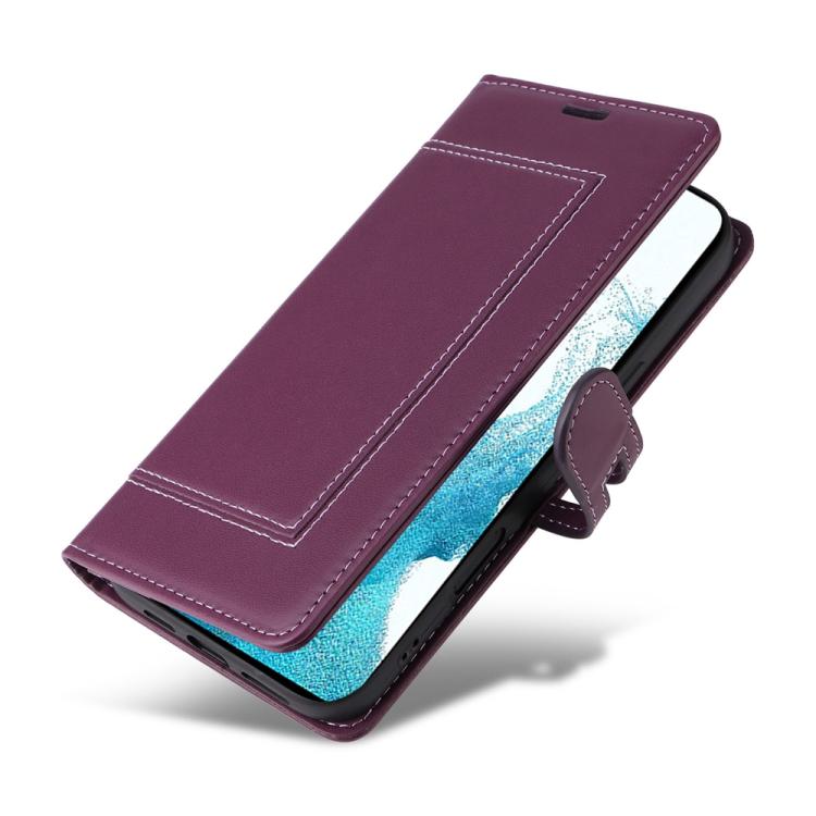 For Samsung Galaxy S22 5G Stitched Magnetic Buckle Leather Phone Case