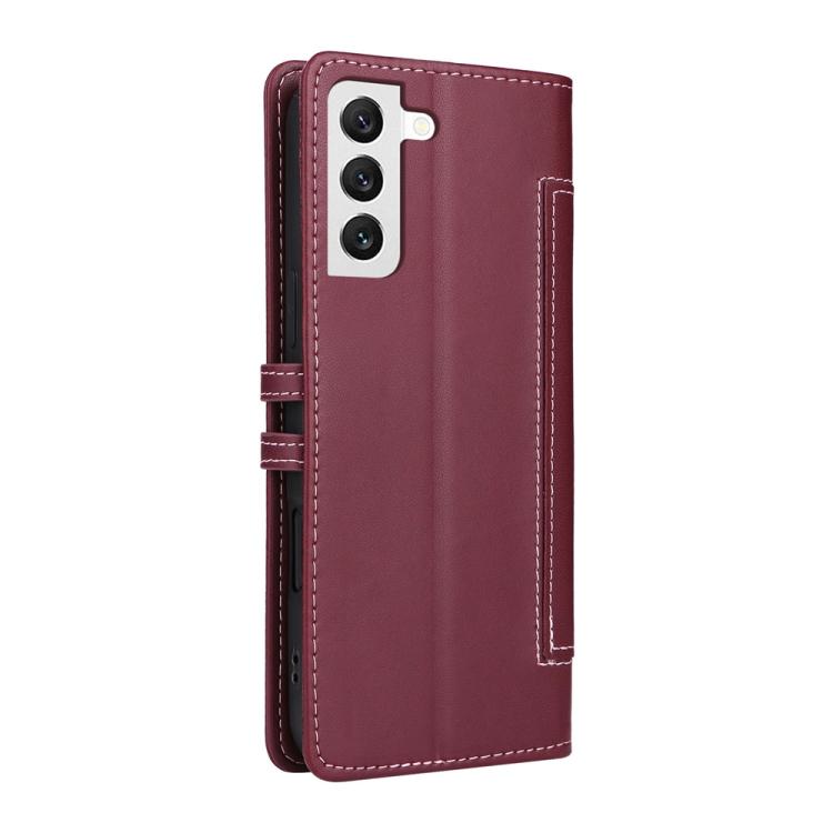 For Samsung Galaxy S22 5G Stitched Magnetic Buckle Leather Phone Case
