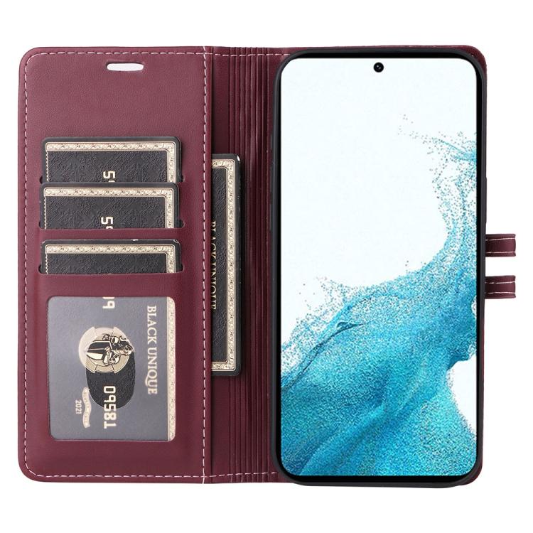 For Samsung Galaxy S22 5G Stitched Magnetic Buckle Leather Phone Case