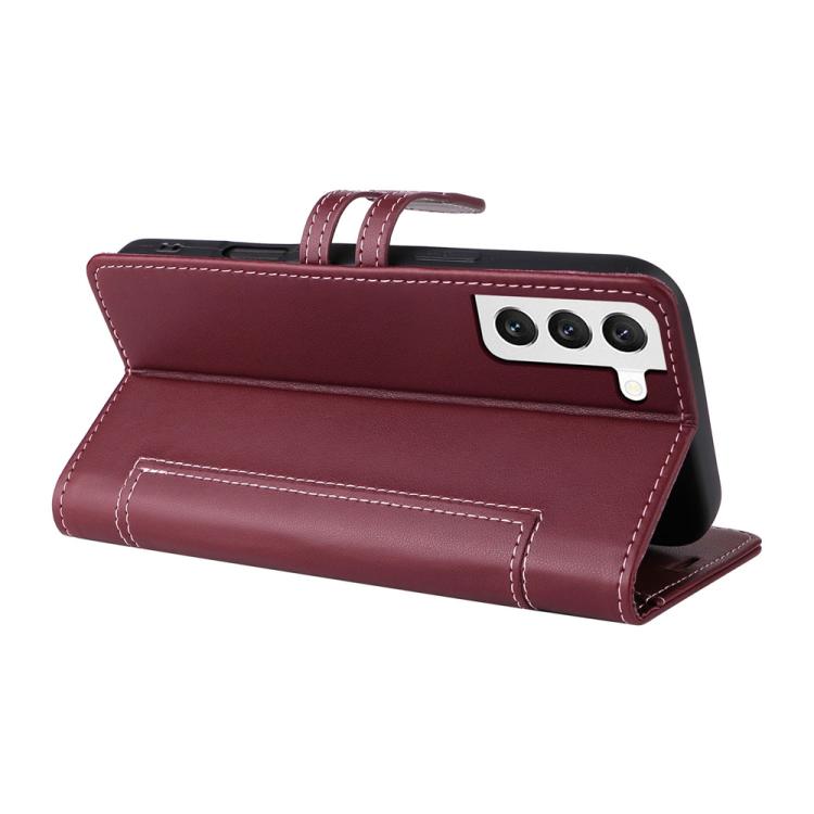 For Samsung Galaxy S22 5G Stitched Magnetic Buckle Leather Phone Case