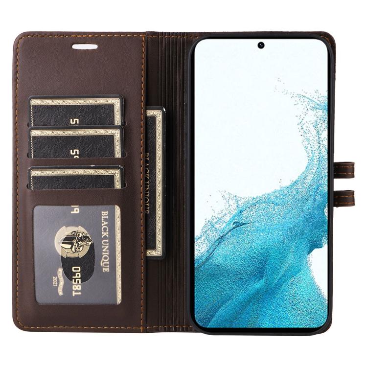 For Samsung Galaxy S22 5G Stitched Magnetic Buckle Leather Phone Case