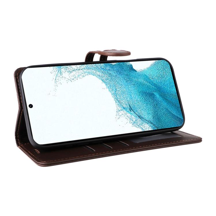 For Samsung Galaxy S21 FE 5G Stitched Magnetic Buckle Leather Phone Case