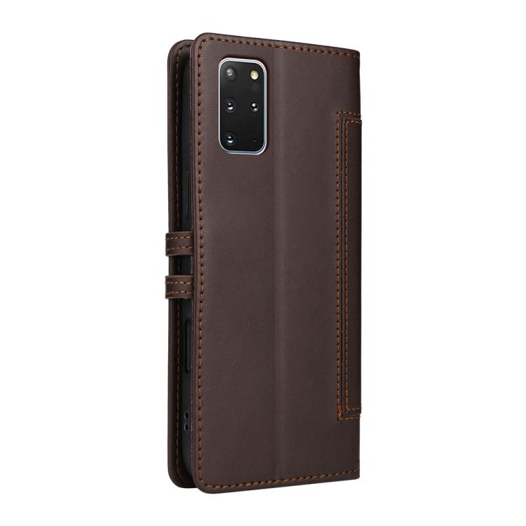 For Samsung Galaxy S20+ Stitched Magnetic Buckle Leather Phone Case