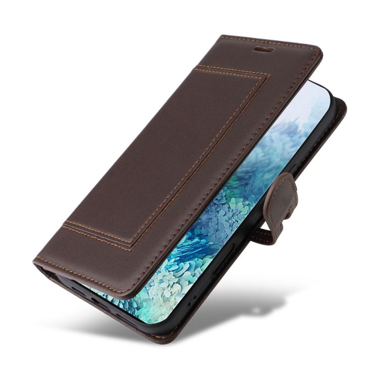 For Samsung Galaxy S20+ Stitched Magnetic Buckle Leather Phone Case