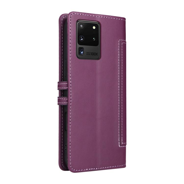 For Samsung Galaxy S20 Ultra Stitched Magnetic Buckle Leather Phone Case