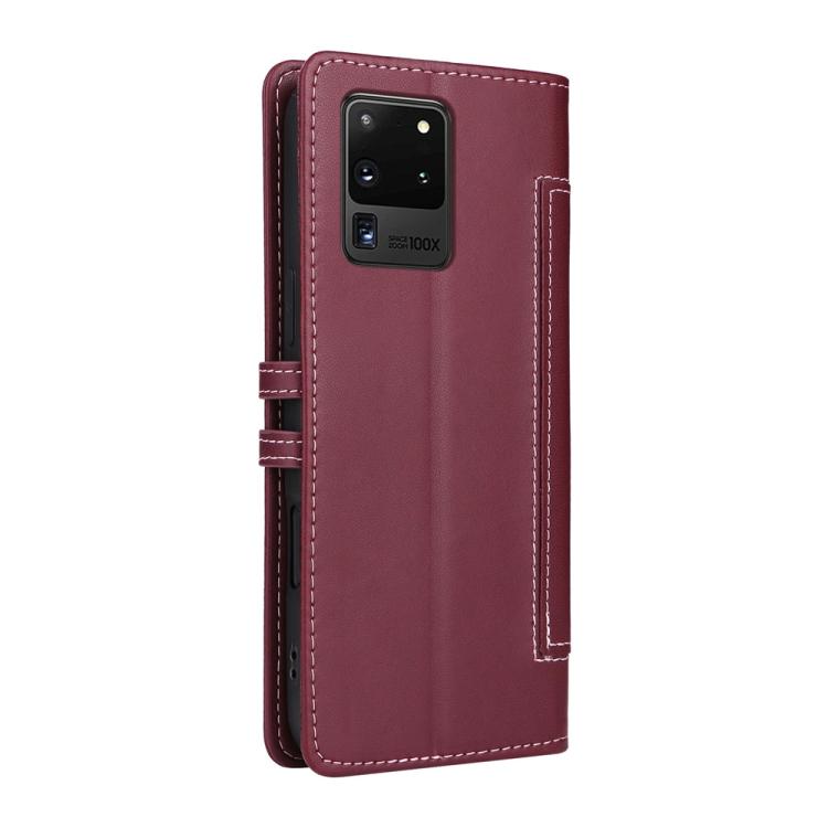 For Samsung Galaxy S20 Ultra Stitched Magnetic Buckle Leather Phone Case