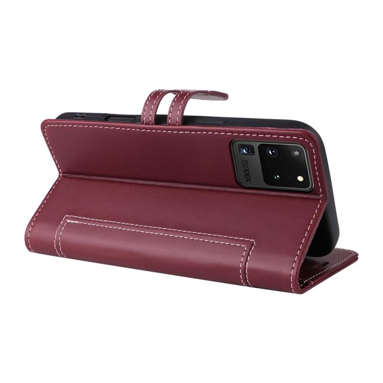 For Samsung Galaxy S20 Ultra Stitched Magnetic Buckle Leather Phone Case