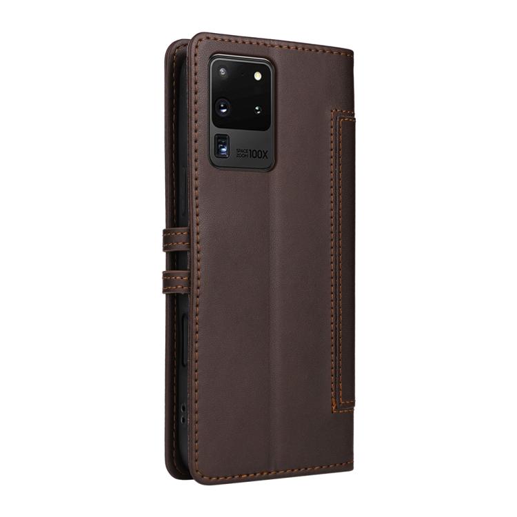 For Samsung Galaxy S20 Ultra Stitched Magnetic Buckle Leather Phone Case