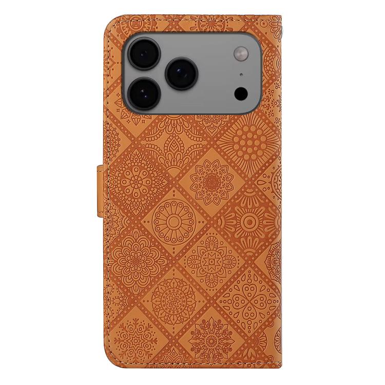 For iPhone 17 Pro Ethnic Style Embossed Pattern Leather Phone Case