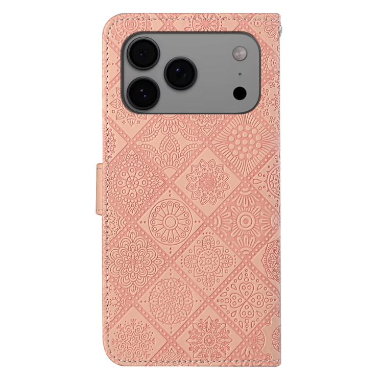 For iPhone 17 Pro Ethnic Style Embossed Pattern Leather Phone Case