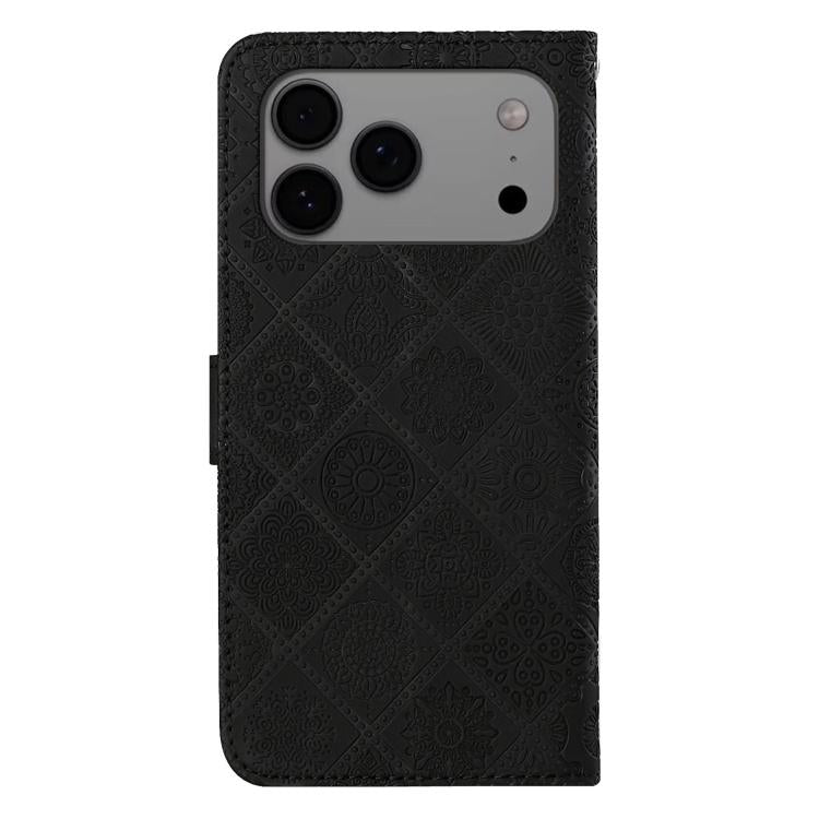 For iPhone 17 Pro Ethnic Style Embossed Pattern Leather Phone Case