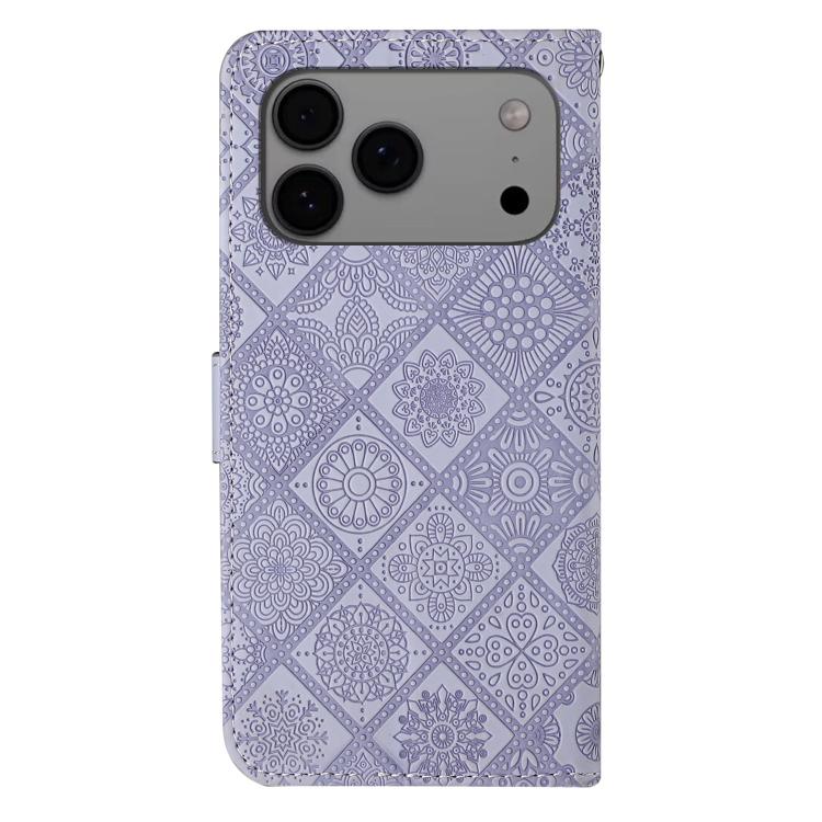 For iPhone 17 Pro Ethnic Style Embossed Pattern Leather Phone Case