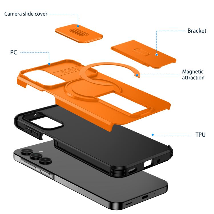 For Samsung Galaxy A16 5G / 4G Sliding Camshield MagSafe Holder Phone Case