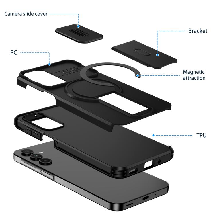 For Samsung Galaxy A16 5G / 4G Sliding Camshield MagSafe Holder Phone Case