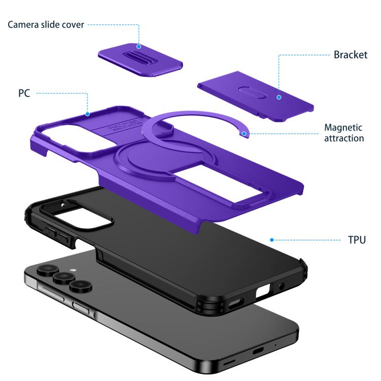 For Samsung Galaxy A16 5G / 4G Sliding Camshield MagSafe Holder Phone Case