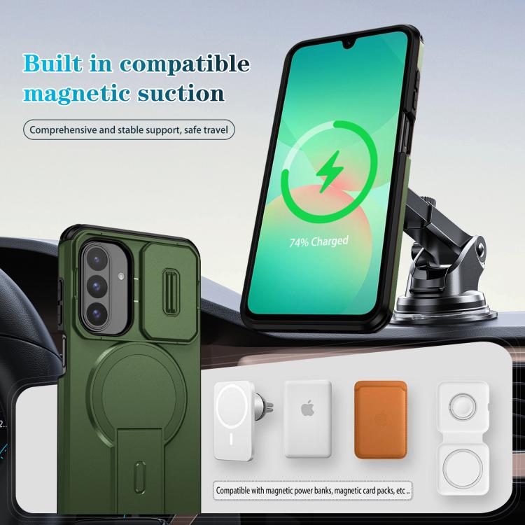 For Samsung Galaxy A26 5G / A17 5G / 4G Sliding Camshield MagSafe Holder Phone Case