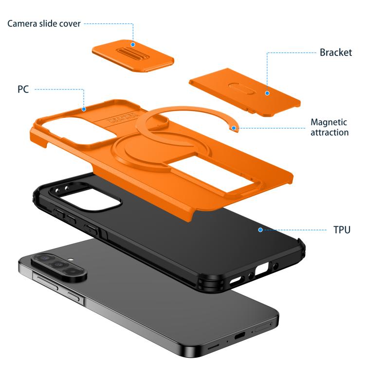 For Samsung Galaxy A36 5G / A56 5G Sliding Camshield MagSafe Holder Phone Case