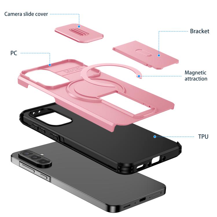 For Samsung Galaxy A36 5G / A56 5G Sliding Camshield MagSafe Holder Phone Case