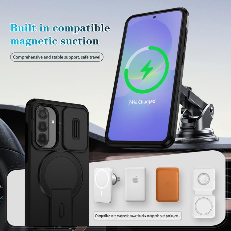 For Samsung Galaxy A36 5G / A56 5G Sliding Camshield MagSafe Holder Phone Case