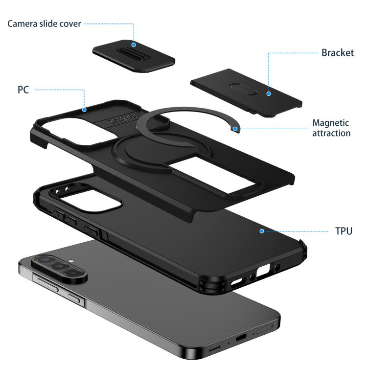 For Samsung Galaxy A36 5G / A56 5G Sliding Camshield MagSafe Holder Phone Case