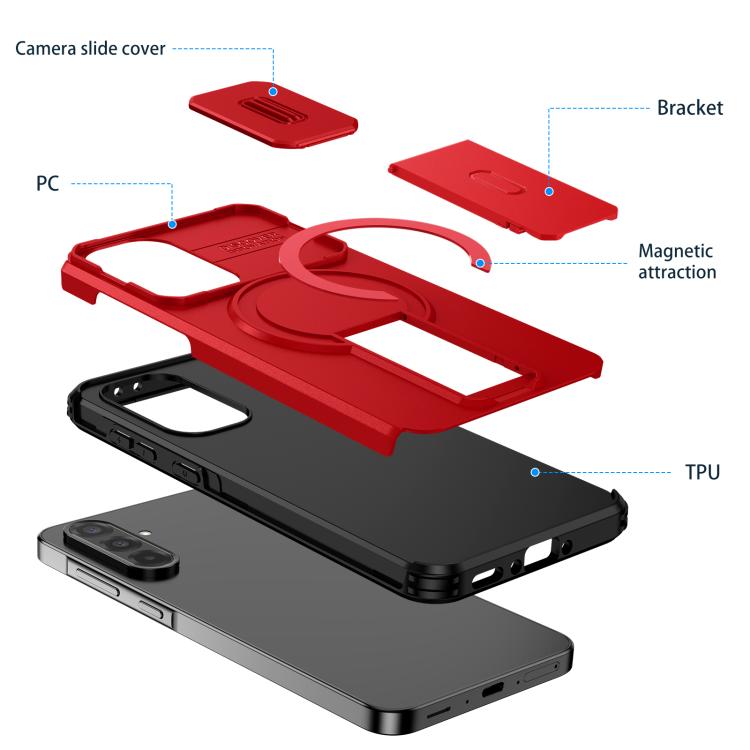 For Samsung Galaxy A36 5G / A56 5G Sliding Camshield MagSafe Holder Phone Case