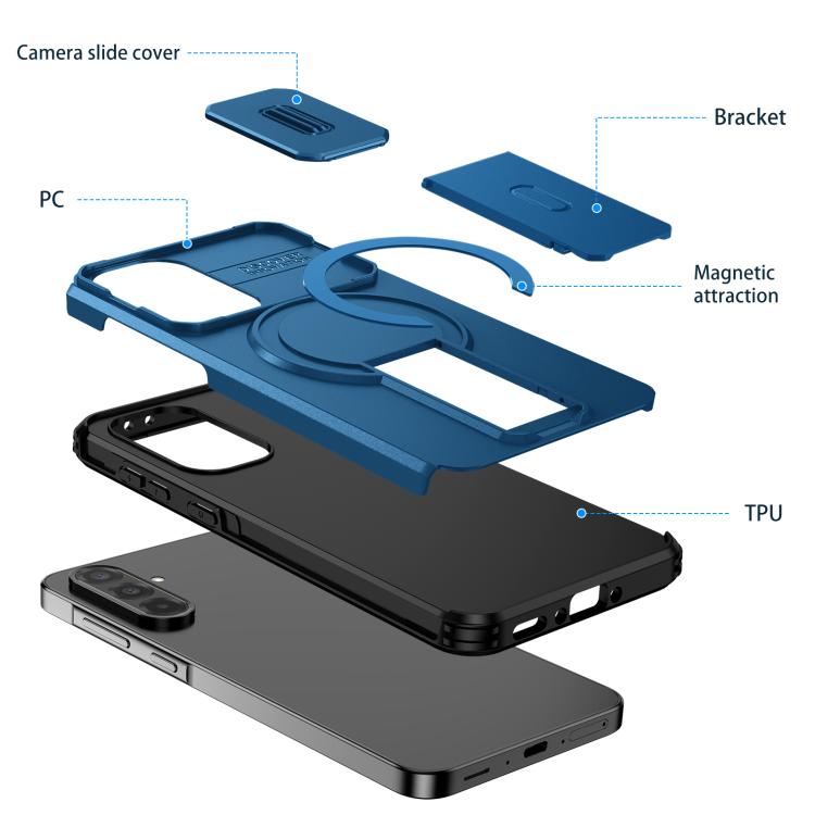 For Samsung Galaxy A36 5G / A56 5G Sliding Camshield MagSafe Holder Phone Case