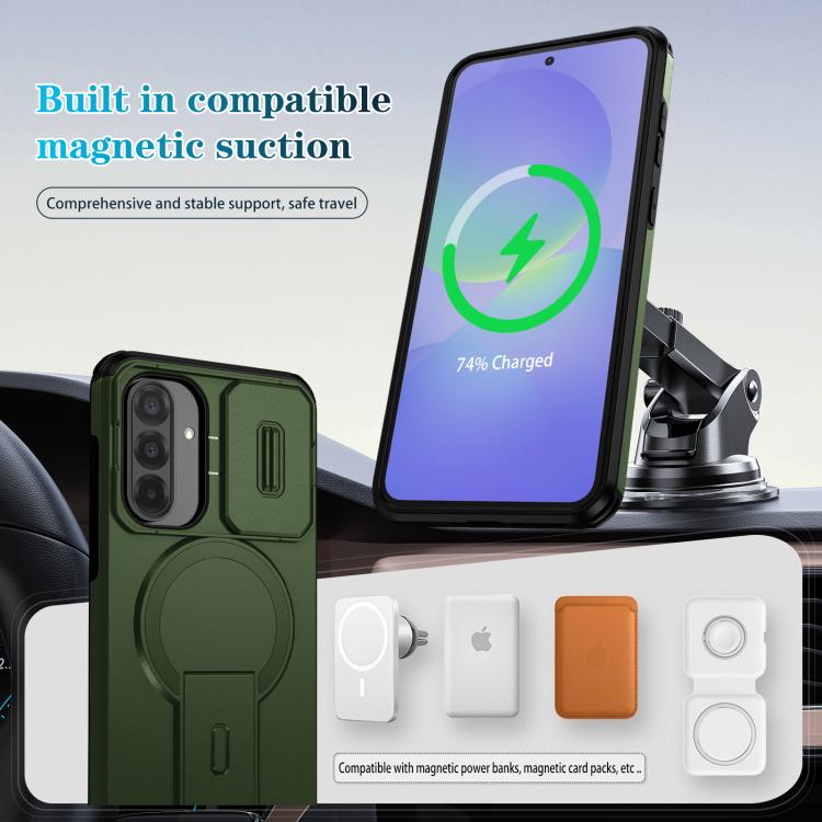 For Samsung Galaxy A36 5G / A56 5G Sliding Camshield MagSafe Holder Phone Case