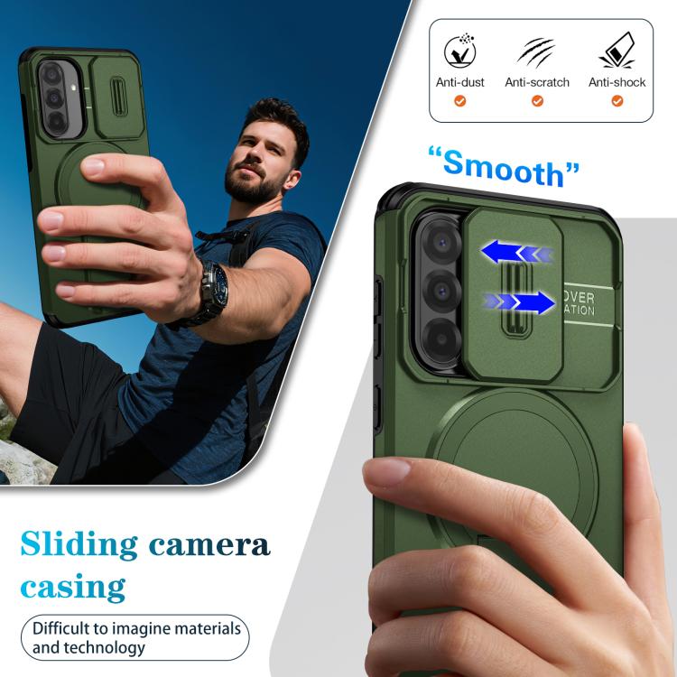 For Samsung Galaxy A36 5G / A56 5G Sliding Camshield MagSafe Holder Phone Case