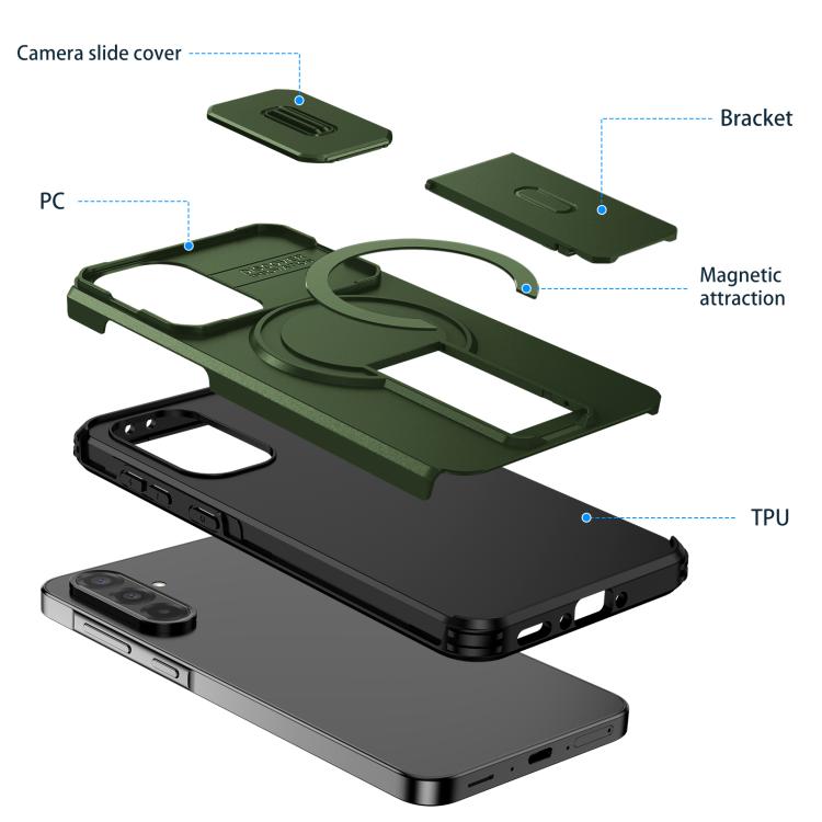 For Samsung Galaxy A36 5G / A56 5G Sliding Camshield MagSafe Holder Phone Case
