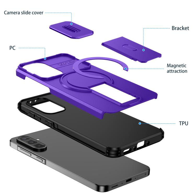 For Samsung Galaxy A36 5G / A56 5G Sliding Camshield MagSafe Holder Phone Case