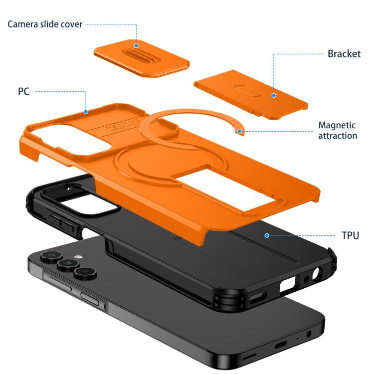 For Samsung Galaxy A15 5G / 4G Sliding Camshield MagSafe Holder Phone Case