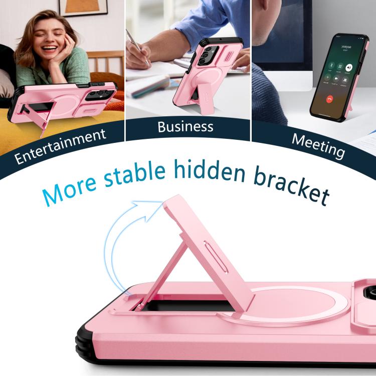 For Samsung Galaxy A15 5G / 4G Sliding Camshield MagSafe Holder Phone Case