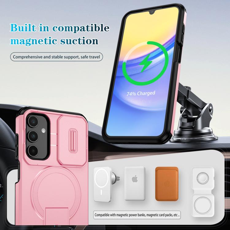 For Samsung Galaxy A15 5G / 4G Sliding Camshield MagSafe Holder Phone Case