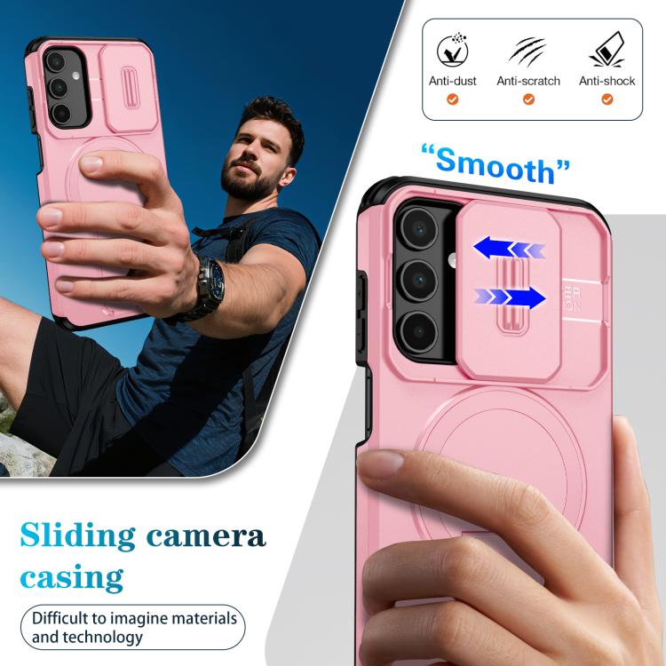 For Samsung Galaxy A15 5G / 4G Sliding Camshield MagSafe Holder Phone Case