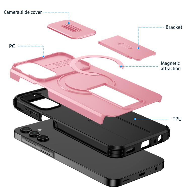 For Samsung Galaxy A15 5G / 4G Sliding Camshield MagSafe Holder Phone Case