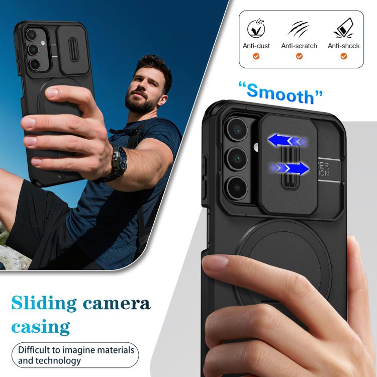 For Samsung Galaxy A15 5G / 4G Sliding Camshield MagSafe Holder Phone Case