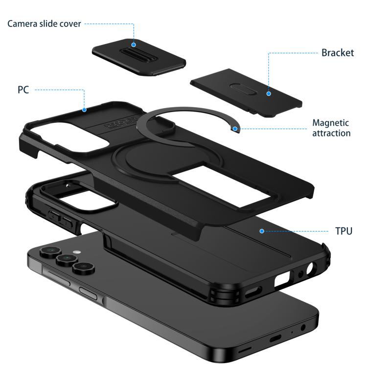 For Samsung Galaxy A15 5G / 4G Sliding Camshield MagSafe Holder Phone Case