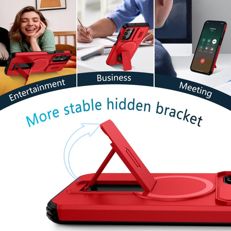 For Samsung Galaxy A15 5G / 4G Sliding Camshield MagSafe Holder Phone Case