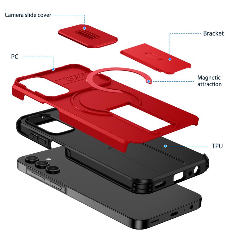 For Samsung Galaxy A15 5G / 4G Sliding Camshield MagSafe Holder Phone Case