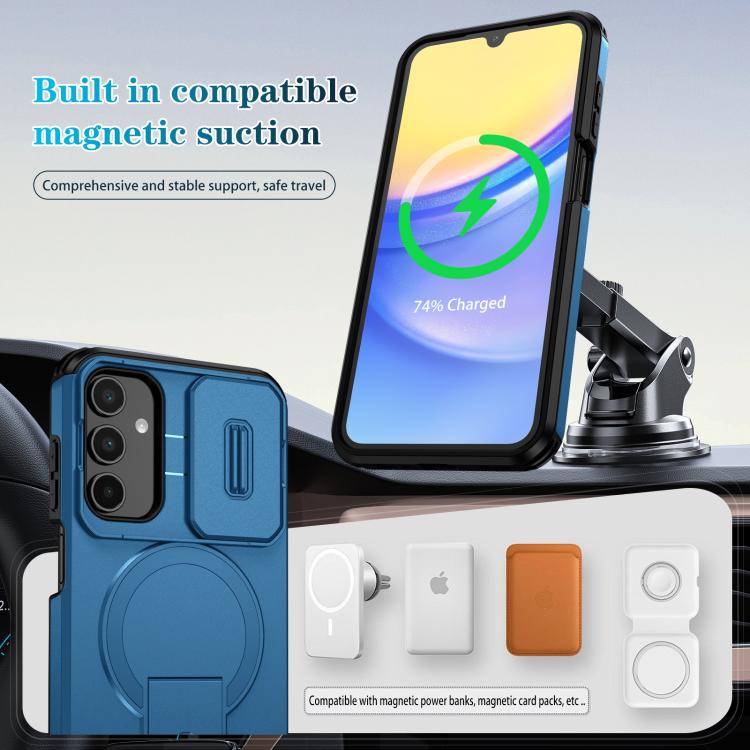 For Samsung Galaxy A15 5G / 4G Sliding Camshield MagSafe Holder Phone Case