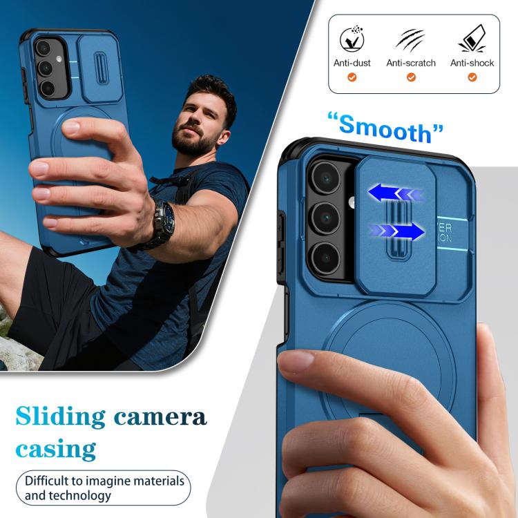 For Samsung Galaxy A15 5G / 4G Sliding Camshield MagSafe Holder Phone Case