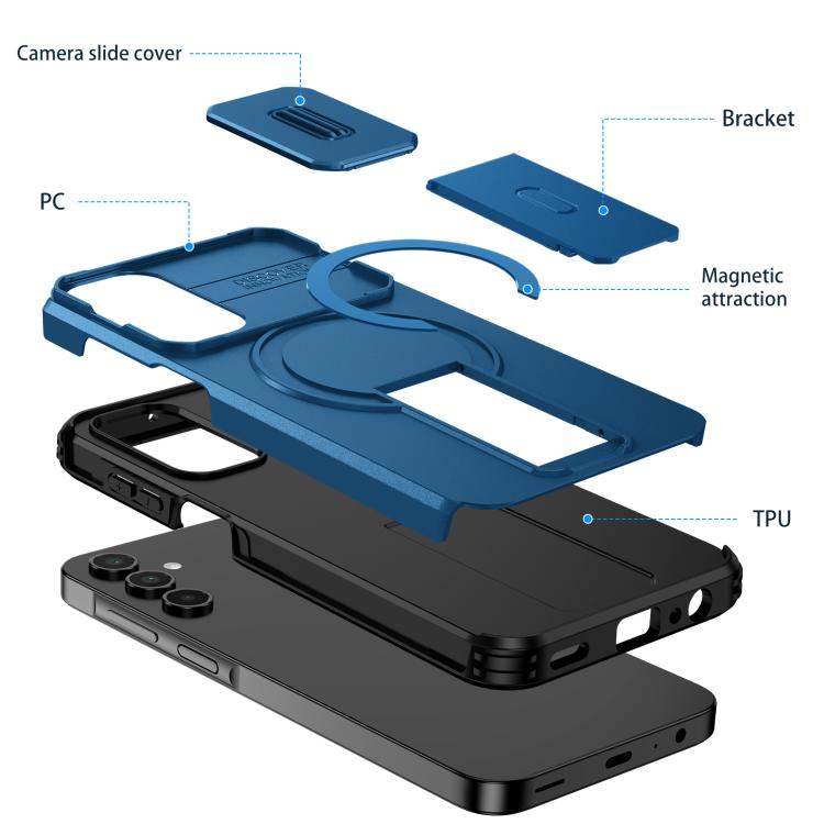 For Samsung Galaxy A15 5G / 4G Sliding Camshield MagSafe Holder Phone Case