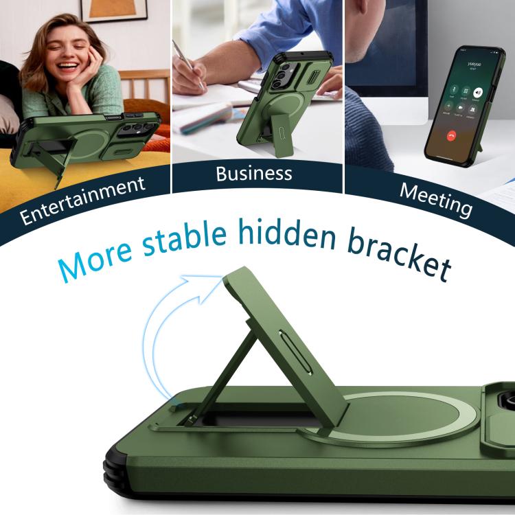 For Samsung Galaxy A15 5G / 4G Sliding Camshield MagSafe Holder Phone Case