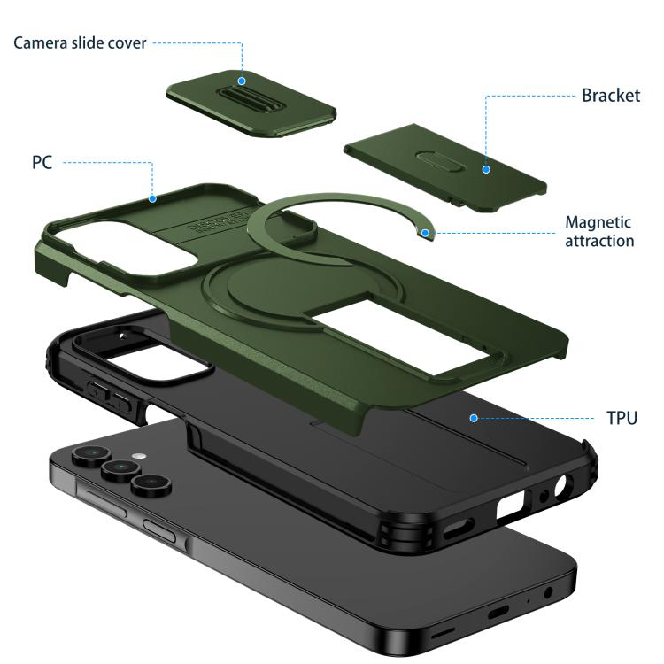 For Samsung Galaxy A15 5G / 4G Sliding Camshield MagSafe Holder Phone Case