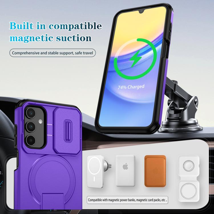 For Samsung Galaxy A15 5G / 4G Sliding Camshield MagSafe Holder Phone Case