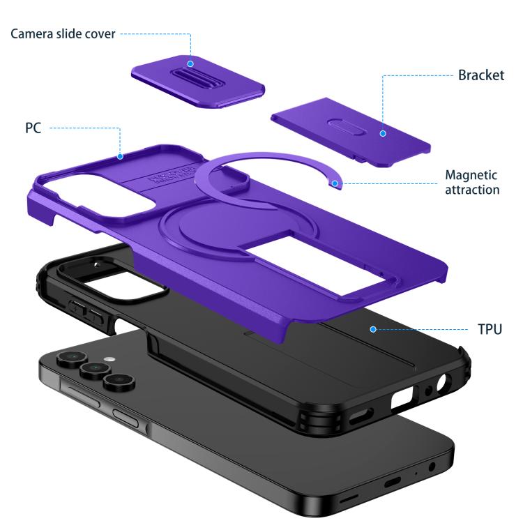 For Samsung Galaxy A15 5G / 4G Sliding Camshield MagSafe Holder Phone Case