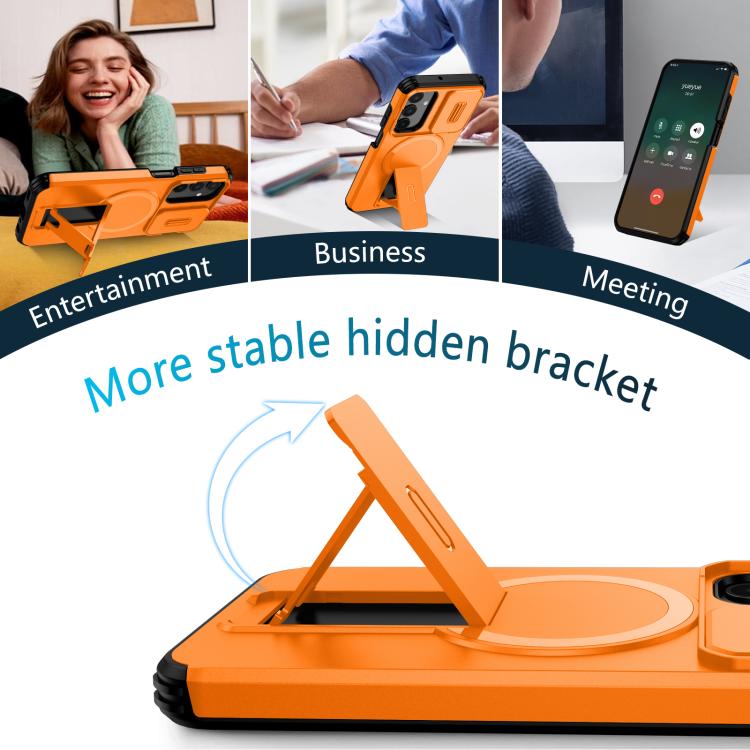 For Samsung Galaxy A25 5G Sliding Camshield MagSafe Holder Phone Case