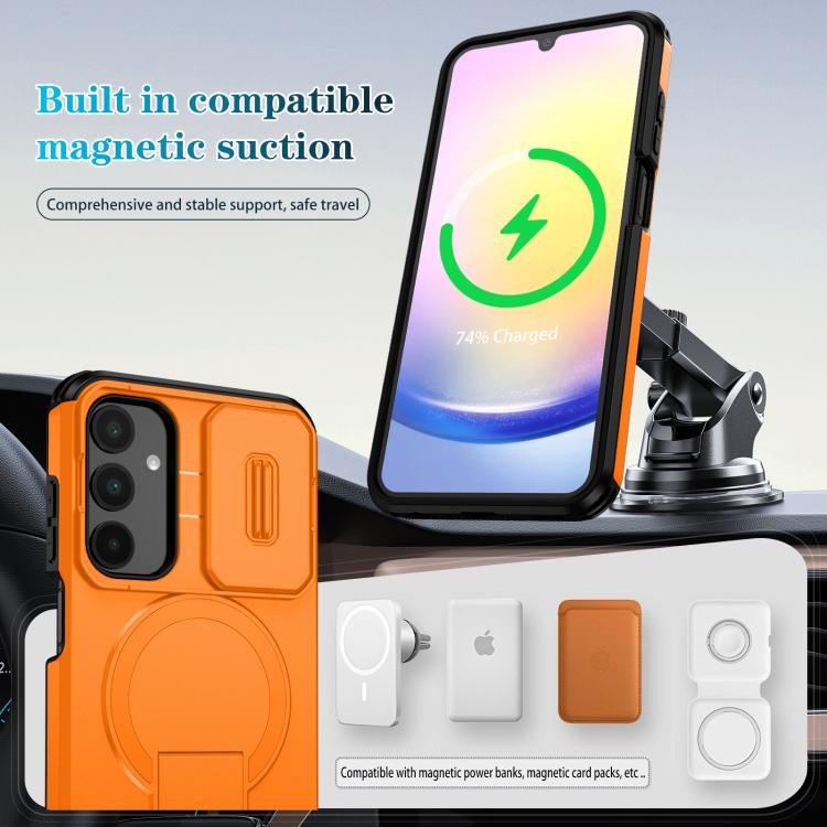 For Samsung Galaxy A25 5G Sliding Camshield MagSafe Holder Phone Case