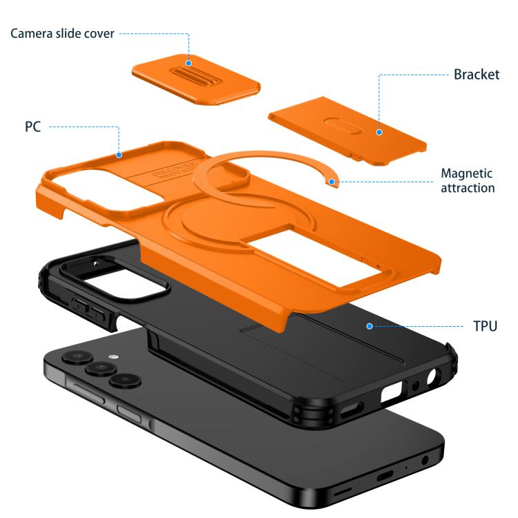 For Samsung Galaxy A25 5G Sliding Camshield MagSafe Holder Phone Case
